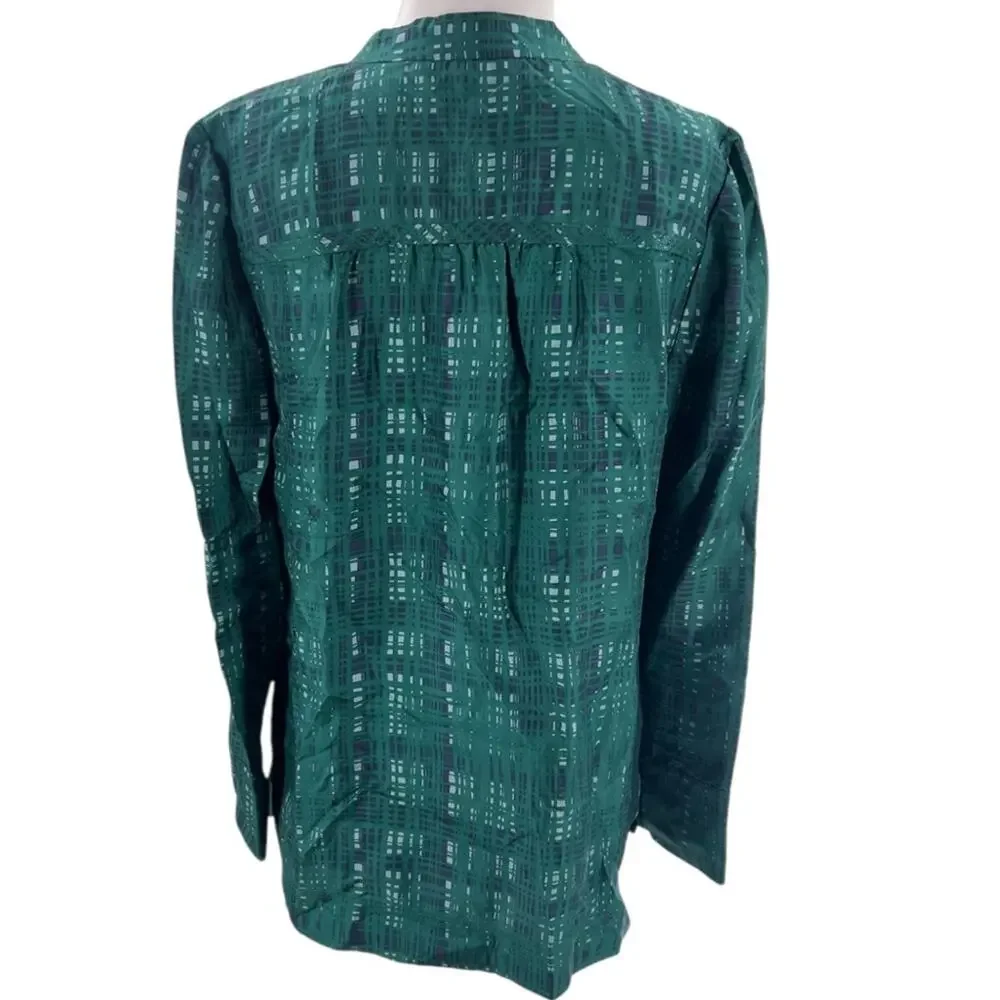 Tory‎ Burch Malachite Silk Print Whitfield Tunic green blue sz 8